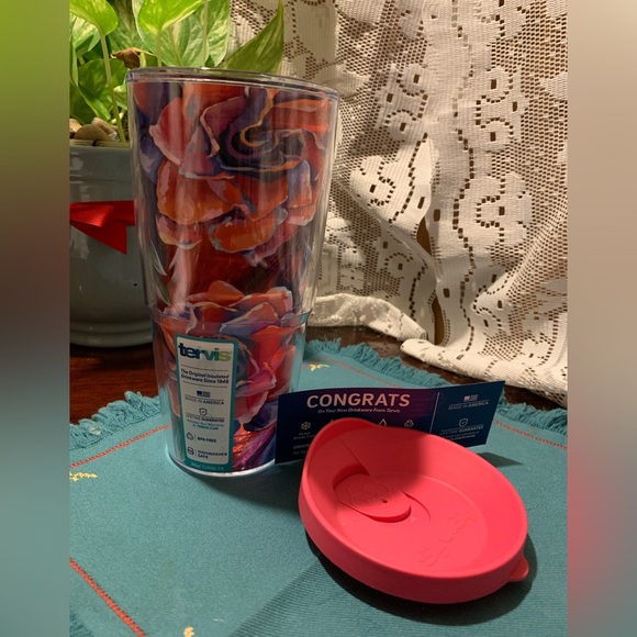 ✨⚡️💥Tervis Tumbler 24 oz SUGAR MAGNOLIA WITH LID NEW - Picture 2 of 5